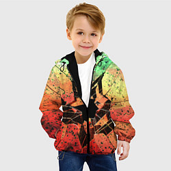 Куртка с капюшоном детская Кислотное разбитое стекло, цвет: 3D-черный — фото 2