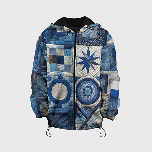 Детская куртка Denim patchwork - ai art / 3D-Черный – фото 1