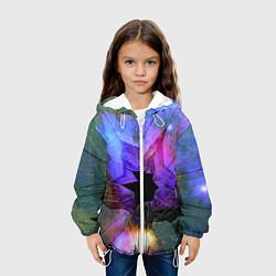 Куртка с капюшоном детская Расколотое стекло - космическая туманность, цвет: 3D-белый — фото 2