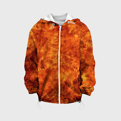 Детская куртка Пламя 8бит текстура / 3D-Белый – фото 1