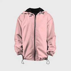 Детская куртка Светлый розовый в мелкий белый горошек