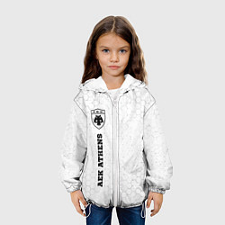 Куртка с капюшоном детская AEK Athens sport на светлом фоне по-вертикали, цвет: 3D-белый — фото 2
