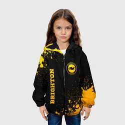Куртка с капюшоном детская Brighton - gold gradient вертикально, цвет: 3D-черный — фото 2