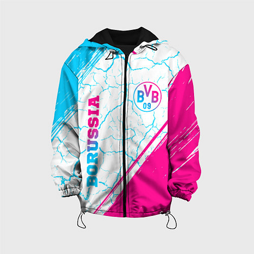 Детская куртка Borussia neon gradient style вертикально / 3D-Черный – фото 1