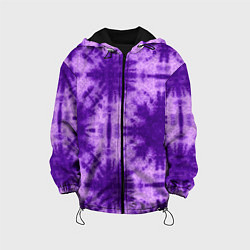 Куртка с капюшоном детская Тай дай фиолетовый, цвет: 3D-черный