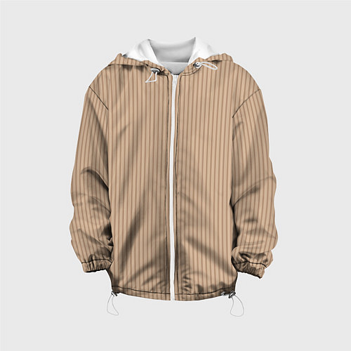 Детская куртка Светлый коричневый в полоску / 3D-Белый – фото 1
