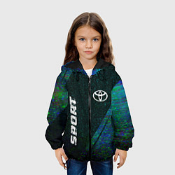 Куртка с капюшоном детская Toyota sport glitch blue, цвет: 3D-черный — фото 2