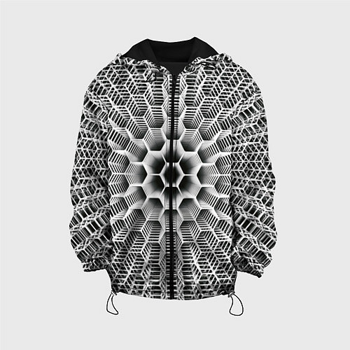 Детская куртка Бесконечный гексагональный каркас / 3D-Черный – фото 1