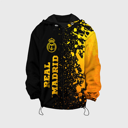 Детская куртка Real Madrid - gold gradient по-вертикали / 3D-Черный – фото 1