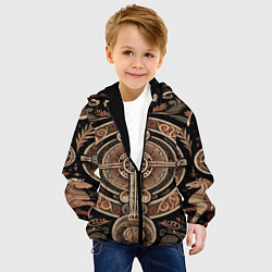Куртка с капюшоном детская Символика славянской мифологии, цвет: 3D-черный — фото 2