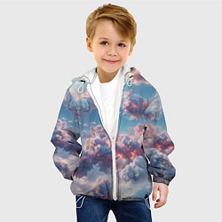Куртка с капюшоном детская Сказочные облака патерн, цвет: 3D-белый — фото 2