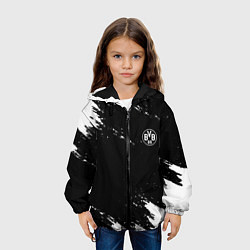 Куртка с капюшоном детская Borussia краски чёрно белый, цвет: 3D-черный — фото 2
