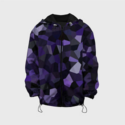 Куртка с капюшоном детская Кристаллизация темно-фиолетового, цвет: 3D-черный
