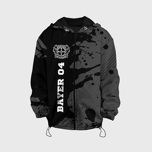 Детская куртка Bayer 04 sport на темном фоне по-вертикали / 3D-Черный – фото 1