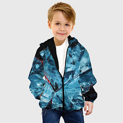 Куртка с капюшоном детская Ледяной абстрактный куб, цвет: 3D-черный — фото 2