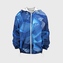 Куртка с капюшоном детская Синие ледяные плиты с разломом, цвет: 3D-белый