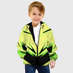 Куртка с капюшоном детская Geometry stripes кислотный стиль, цвет: 3D-черный — фото 2