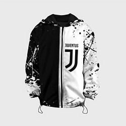 Куртка с капюшоном детская Juventus краски текстура спорт, цвет: 3D-черный