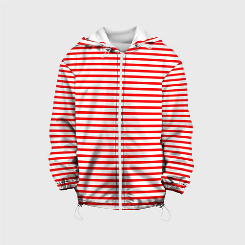 Детская куртка Красно-белый полосатый / 3D-Белый – фото 1