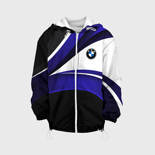 Детская куртка BMW Logotype - blue waves / 3D-Белый – фото 1