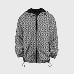 Куртка с капюшоном детская Чёрно-белый текстурированный полосы, цвет: 3D-черный