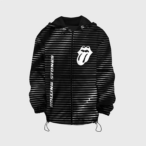 Детская куртка Rolling Stones metal rock lines / 3D-Черный – фото 1