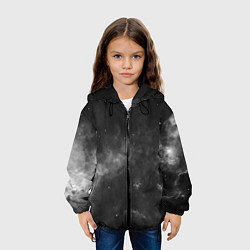 Куртка с капюшоном детская Монохромный космос, цвет: 3D-черный — фото 2