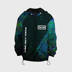 Куртка с капюшоном детская Nine Inch Nails glitch blue, цвет: 3D-черный
