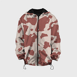 Детская куртка Коровий паттерн коричневого цвета