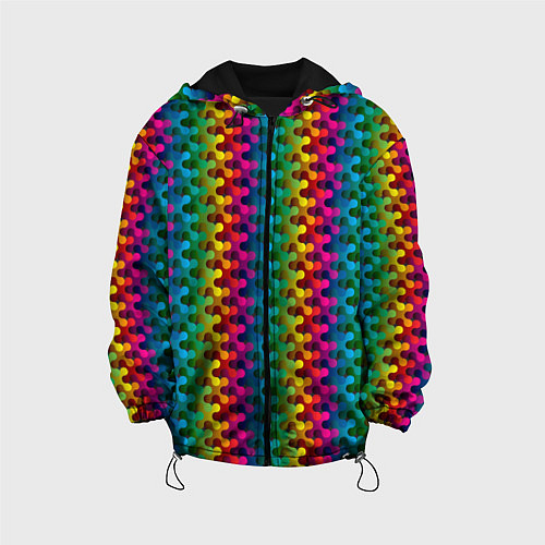 Детская куртка Радужный разноцветный узор / 3D-Черный – фото 1