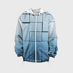 Куртка с капюшоном детская Текстура кубы выпуклые, цвет: 3D-белый