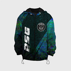 Куртка с капюшоном детская PSG glitch blue, цвет: 3D-черный