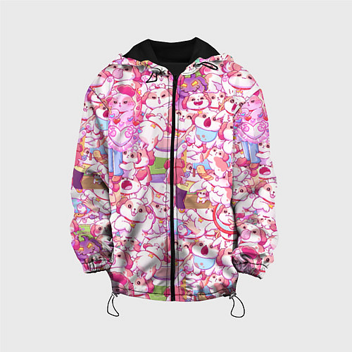 Детская куртка Стикеры вконтакте собака / 3D-Черный – фото 1