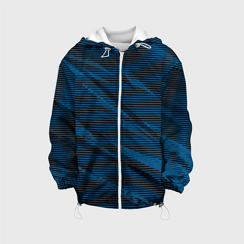 Детская куртка Полосатый чёрно-синий / 3D-Белый – фото 1