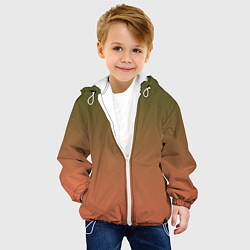 Куртка с капюшоном детская Абстрактный градиент, цвет: 3D-белый — фото 2