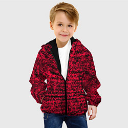Куртка с капюшоном детская Ярко-розовый в чёрную текстурированную полоску, цвет: 3D-черный — фото 2