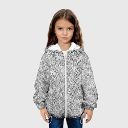Куртка с капюшоном детская Серебряная абстракция, цвет: 3D-белый — фото 2