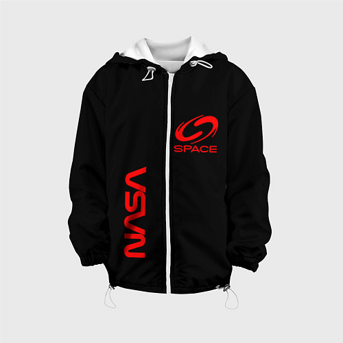 Детская куртка Nasa space red logo / 3D-Белый – фото 1