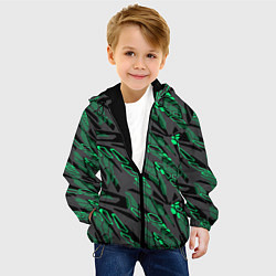 Куртка с капюшоном детская Абстрактный камуфляжный узор, цвет: 3D-черный — фото 2