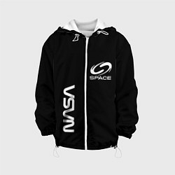 Куртка с капюшоном детская Nasa space logo white, цвет: 3D-белый