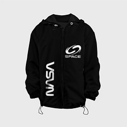 Куртка с капюшоном детская Nasa space logo white, цвет: 3D-черный