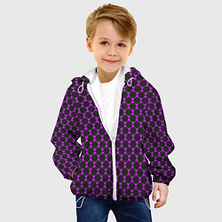 Куртка с капюшоном детская Паттерн сетчатый, цвет: 3D-белый — фото 2