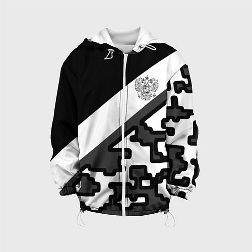 Детская куртка Россия камуфляж текстура / 3D-Белый – фото 1