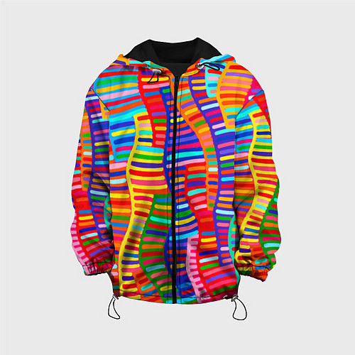 Детская куртка Абстрактная полноцветная живопись / 3D-Черный – фото 1