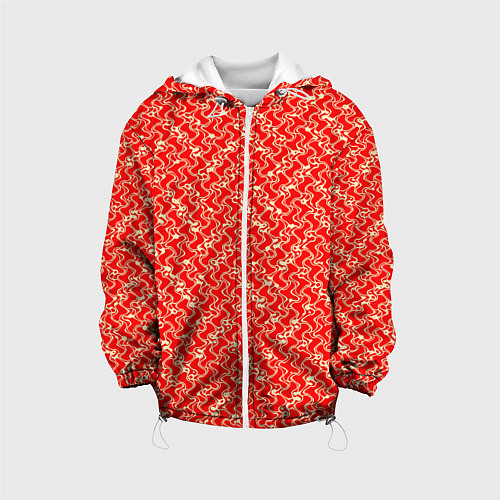 Детская куртка Красно-белый текстурированный / 3D-Белый – фото 1