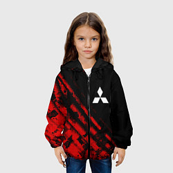 Куртка с капюшоном детская Mitsubishi sport grunge, цвет: 3D-черный — фото 2