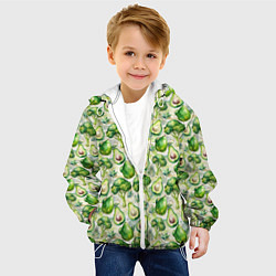 Куртка с капюшоном детская Авокадо и брокколи, цвет: 3D-белый — фото 2