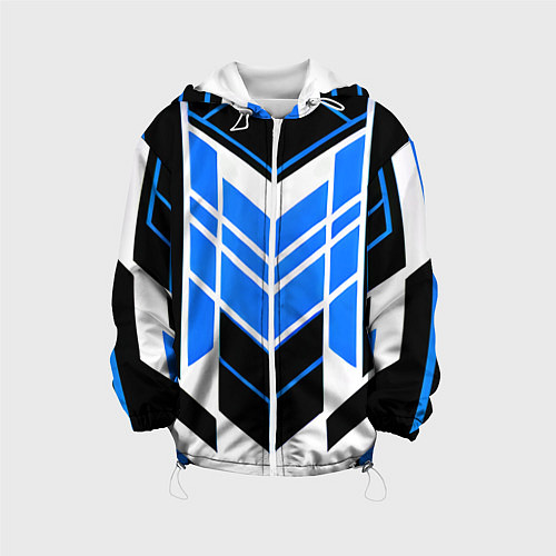 Детская куртка Blue and black stripes on a white background / 3D-Белый – фото 1