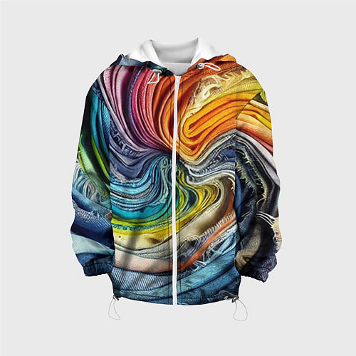 Детская куртка Красочная джинсовая воронка / 3D-Белый – фото 1