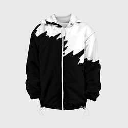 Куртка с капюшоном детская Просто краска черно белая, цвет: 3D-белый